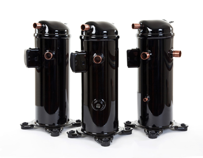 Three H-series scroll, black compressors