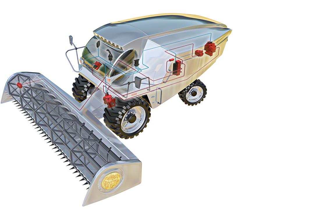 Grafik eines Harvester von Danfoss Power Solutions