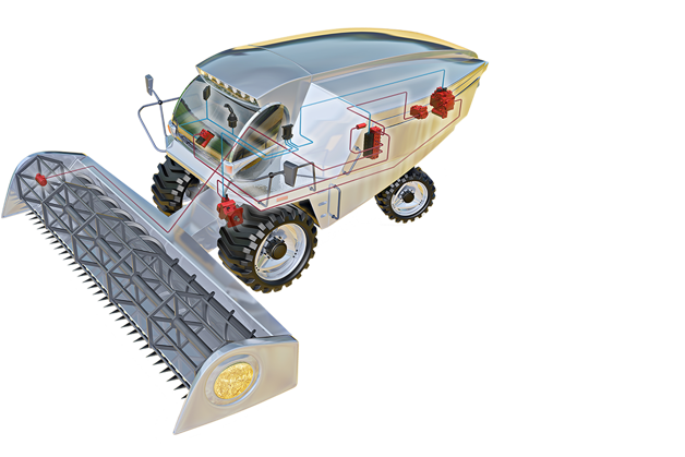 Grafik eines Harvester von Danfoss Power Solutions