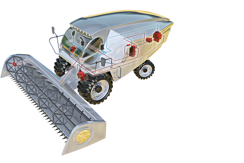 Grafik eines Harvester von Danfoss Power Solutions