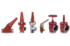 Product group photo of the Danfoss line of shut-off valves for industrial refrigeration