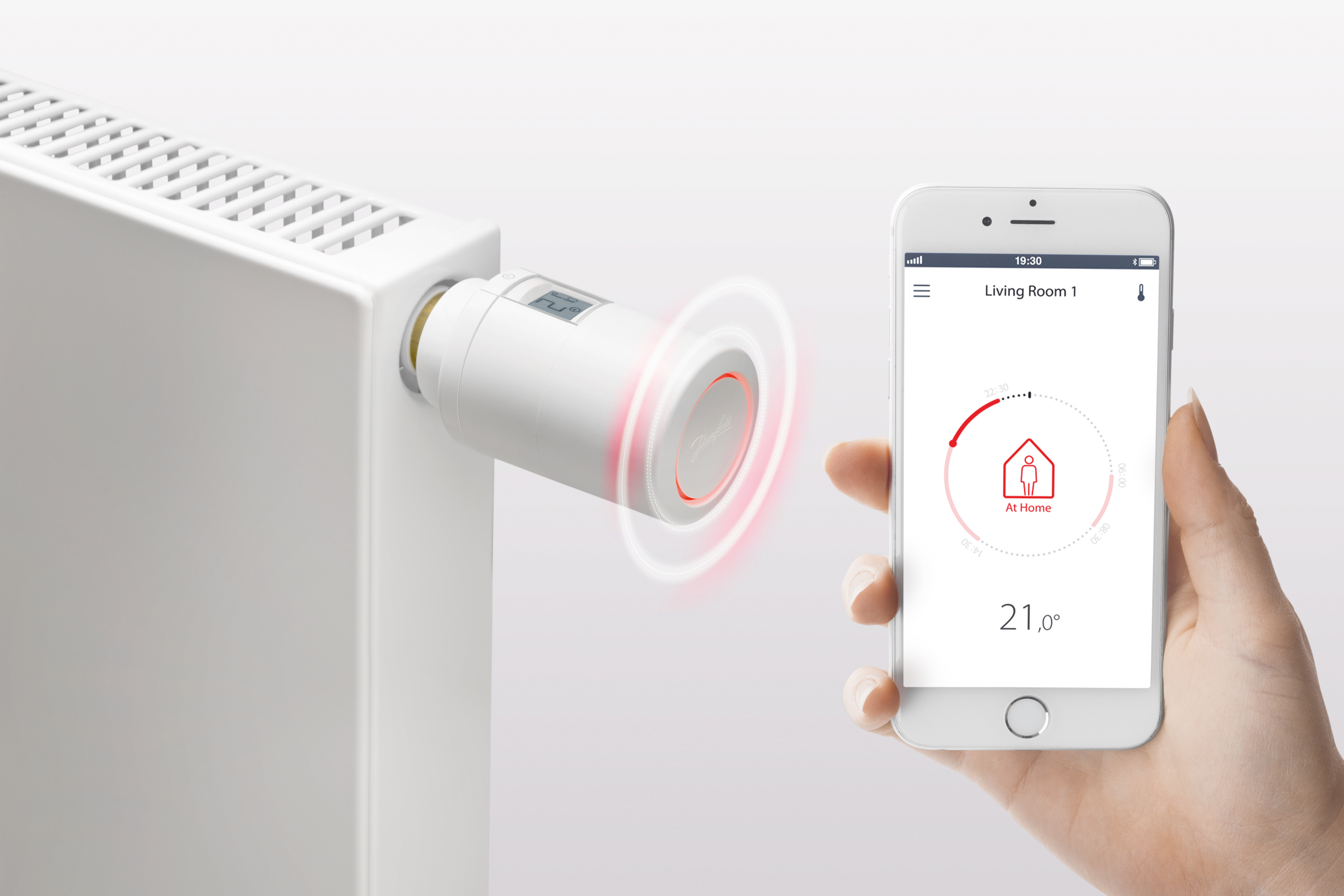 Danfoss Eco electronic radiator thermostats offering energy savings at home