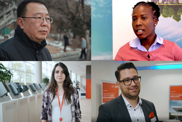 Vier verschiedene Danfoss-Mitarbeiter