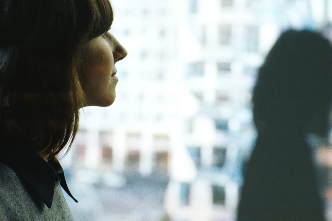 Employee look away on screen