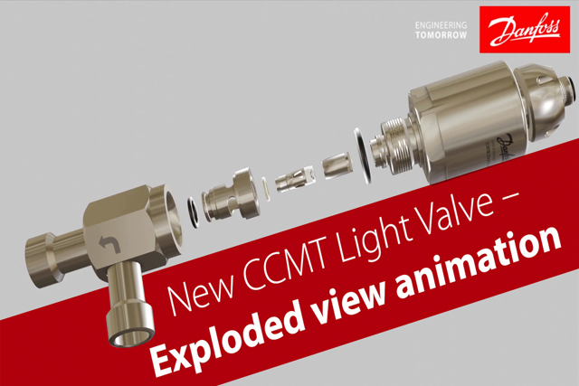 New Danfoss CCMT Light – electric regulating valve for CO2 – Exploded view animation