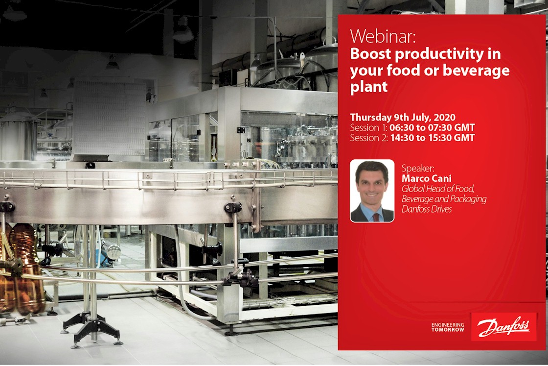 Webinar Verhoog de productiviteit in uw voedsel- of drankfabriek 9 juli 2020, 08:30 - 09:30 (CEST) Danfoss Drives