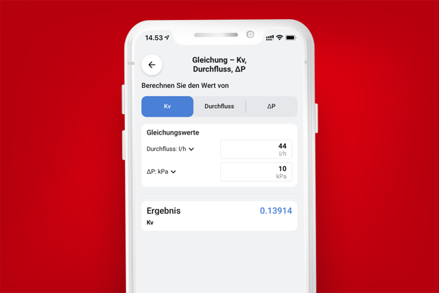 Danfoss-App für Installateure Durchfluss-/Druckrechner