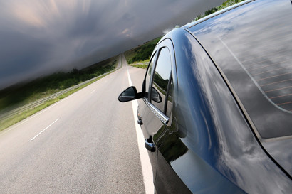 Driving car on a street