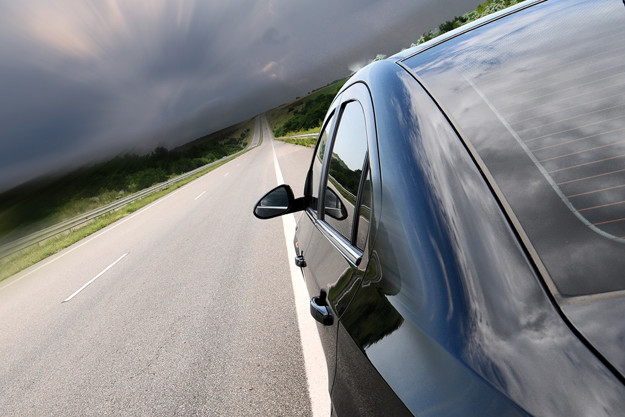 Driving car on a street