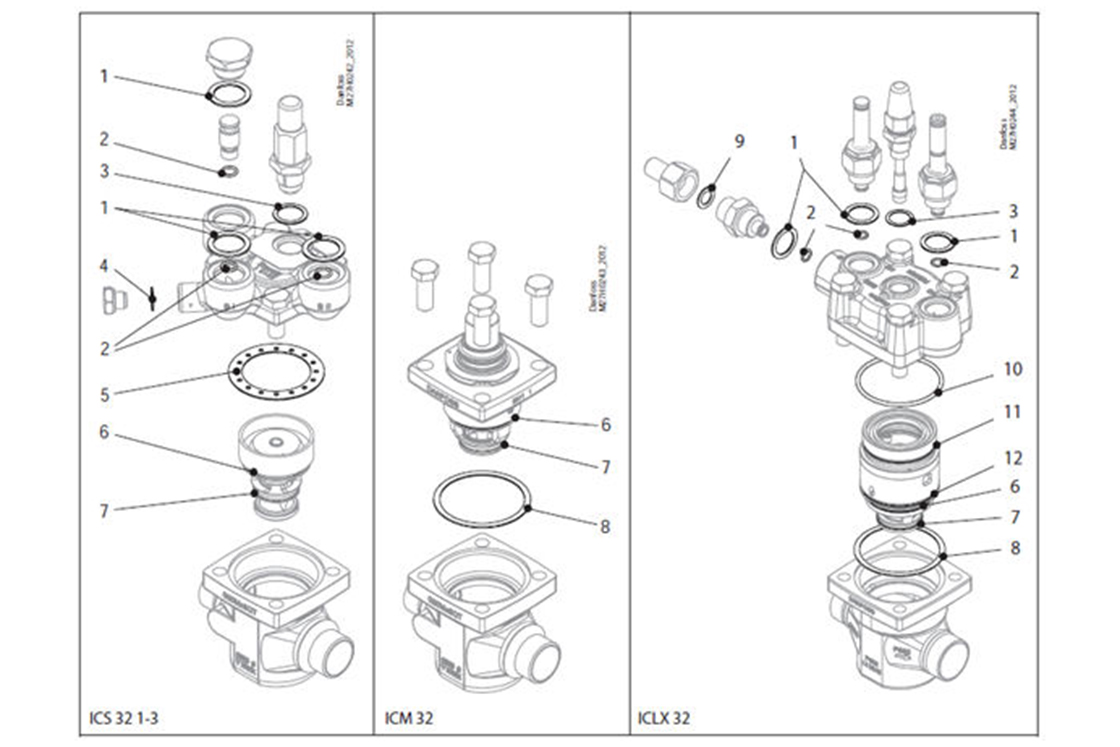 Chłodnictwo przemysłowe – części zamienne – Danfoss