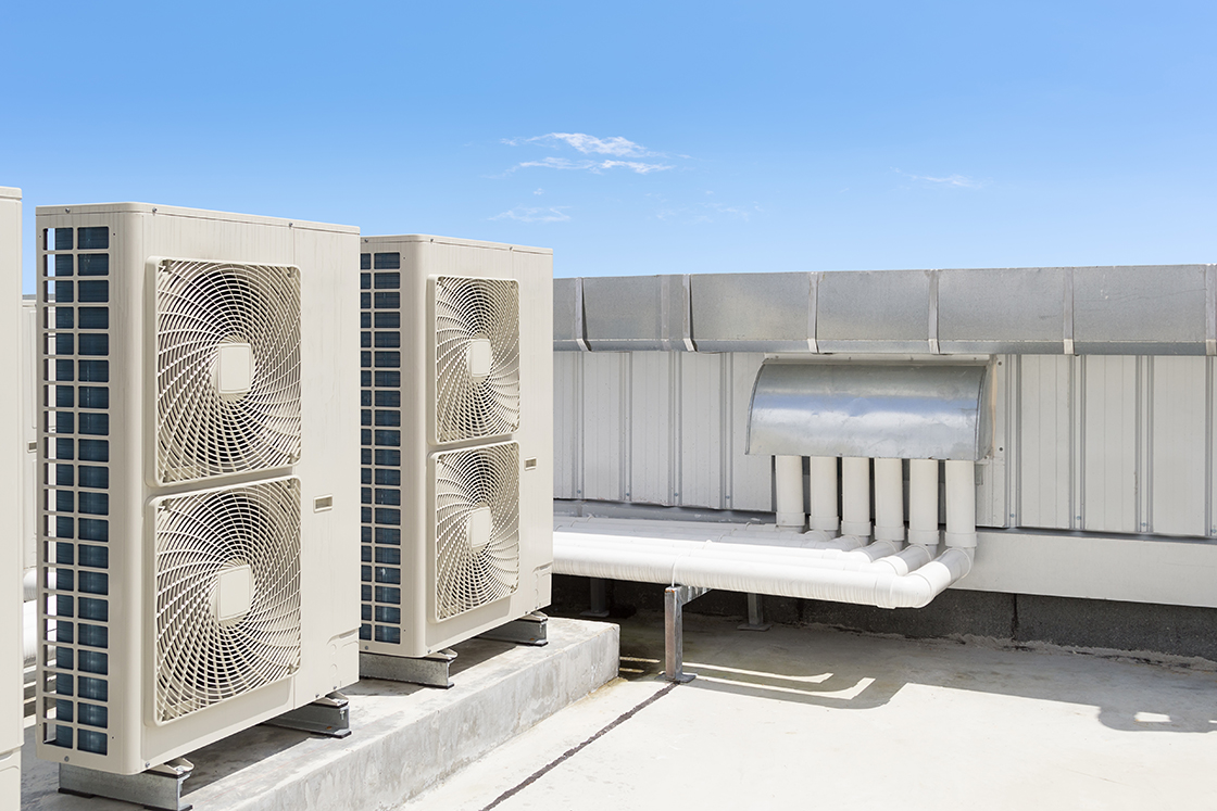 Air-handling unit, AHU, rooftop unit, roof top unit, ventilation unit, air conditioning, fan