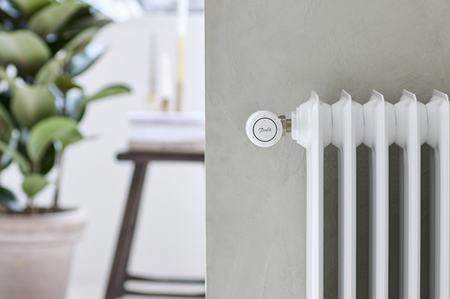 grzejnik i termostat Danfoss, roślina