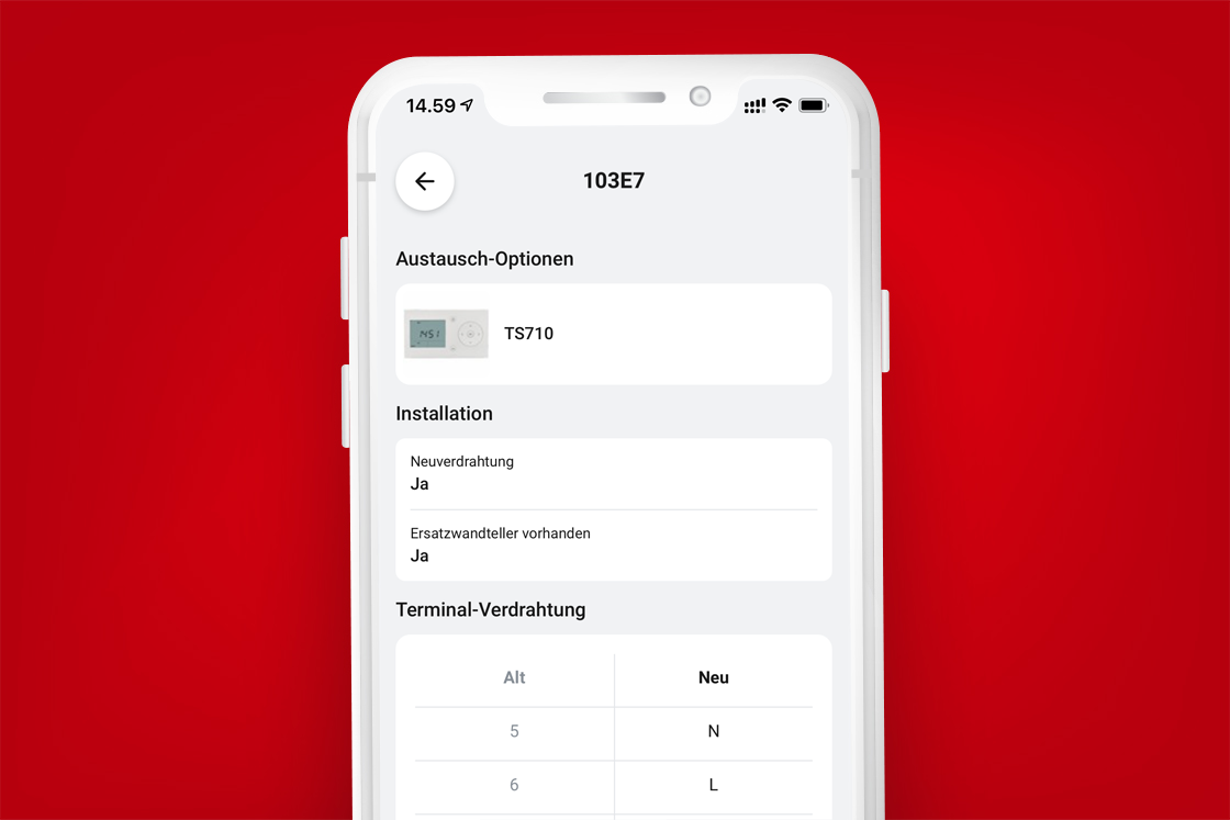 Danfoss-App für Installateure Austausch von Zeitschaltuhren