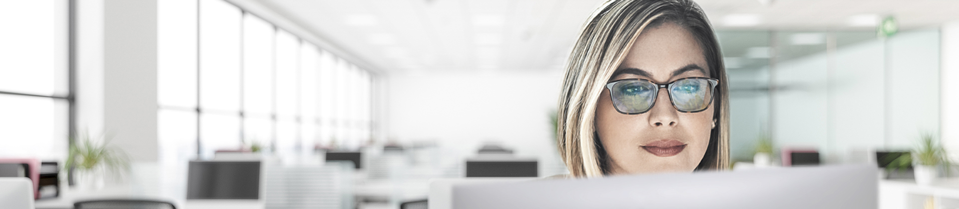 Employee working on a computer