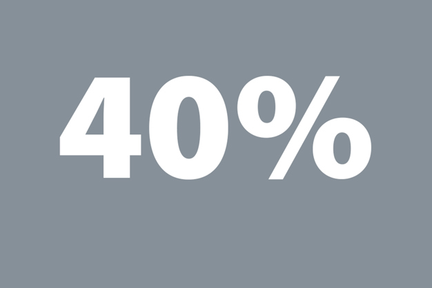 40% written in white on a grey square because there will be a 44% increase in water demand in less than two decades, demands will rise due to growing populations, urbanization and a larger middle class