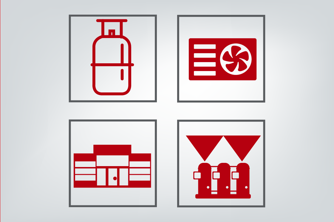 Danfoss resources on main applications and refrigerant types