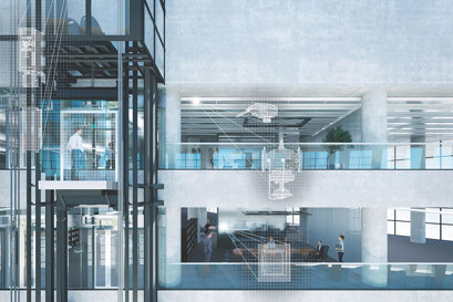 kantoorgebouw interieur met Danfoss toepassingen