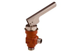 Product photo of the shut-off valve type QDV for industrial refrigeration by Danfoss