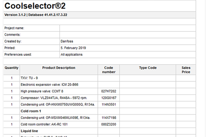 Print or save component code lists for easy ordering