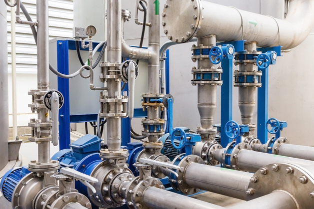 Refrigeration, air conditioning, pump, pump control, glycol supply, leak protection, flow compensation