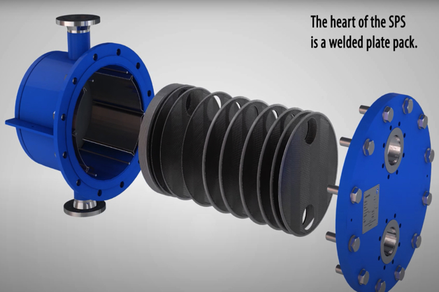 Welded plate pack