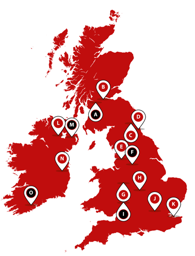 UK Service Partner Map May 2022
