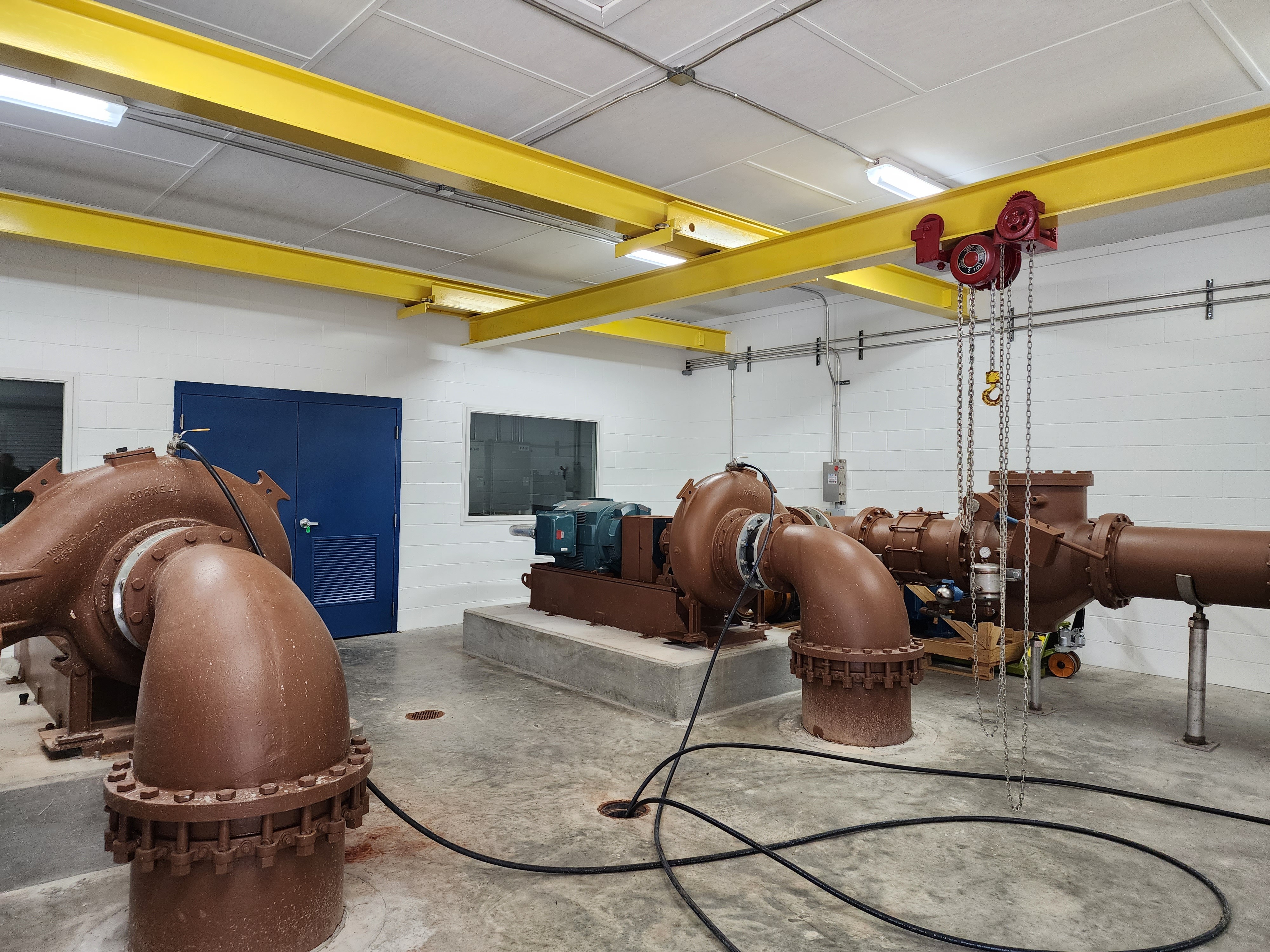 Wastewater treatment plant room with Danfoss Drives