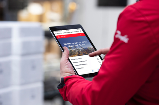 Man using MyDrive Suite on a tablet