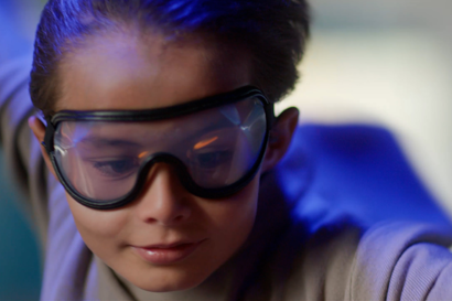 Boy using the Storm wind tunnel