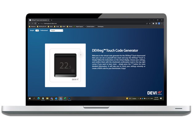 Kodegenerator til Devireg™ Touch