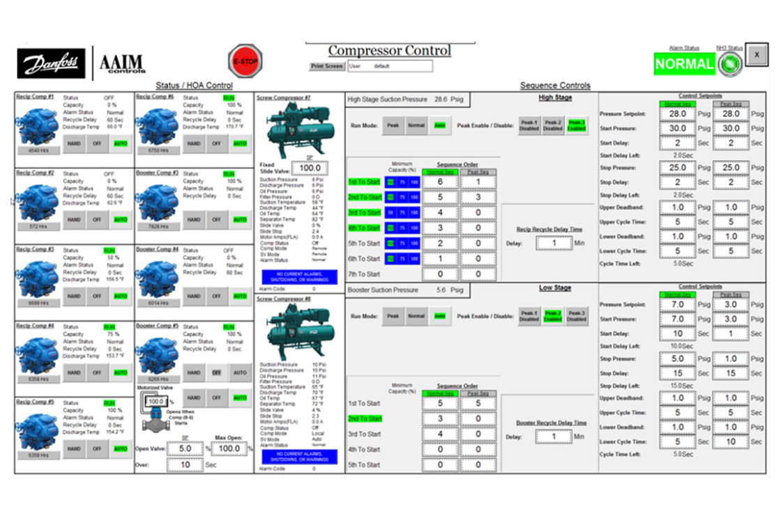 Compressor Control Screen - PLC Control Systems