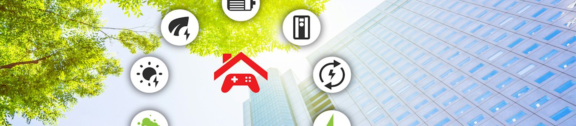 Aerial shot of a road surrounded by trees and buildings