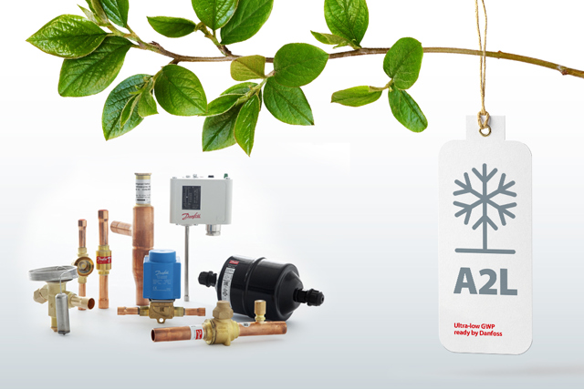 Pełny asortyment zaworów i komponentów liniowych marki Danfoss do A2L