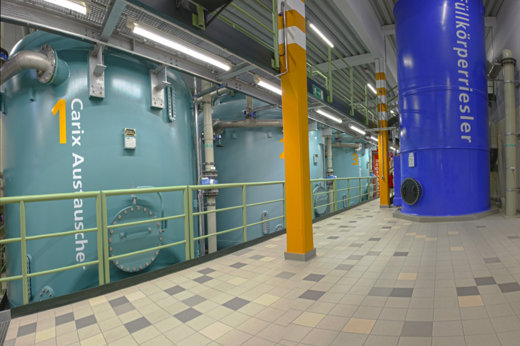 Anschließend erfolgt die Enthärtung durch Teilentsalzung mit der Carix-Anlage