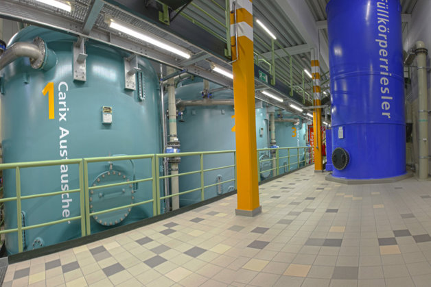 Anschließend erfolgt die Enthärtung durch Teilentsalzung mit der Carix-Anlage