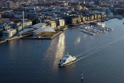 Drone image the port of Oslo