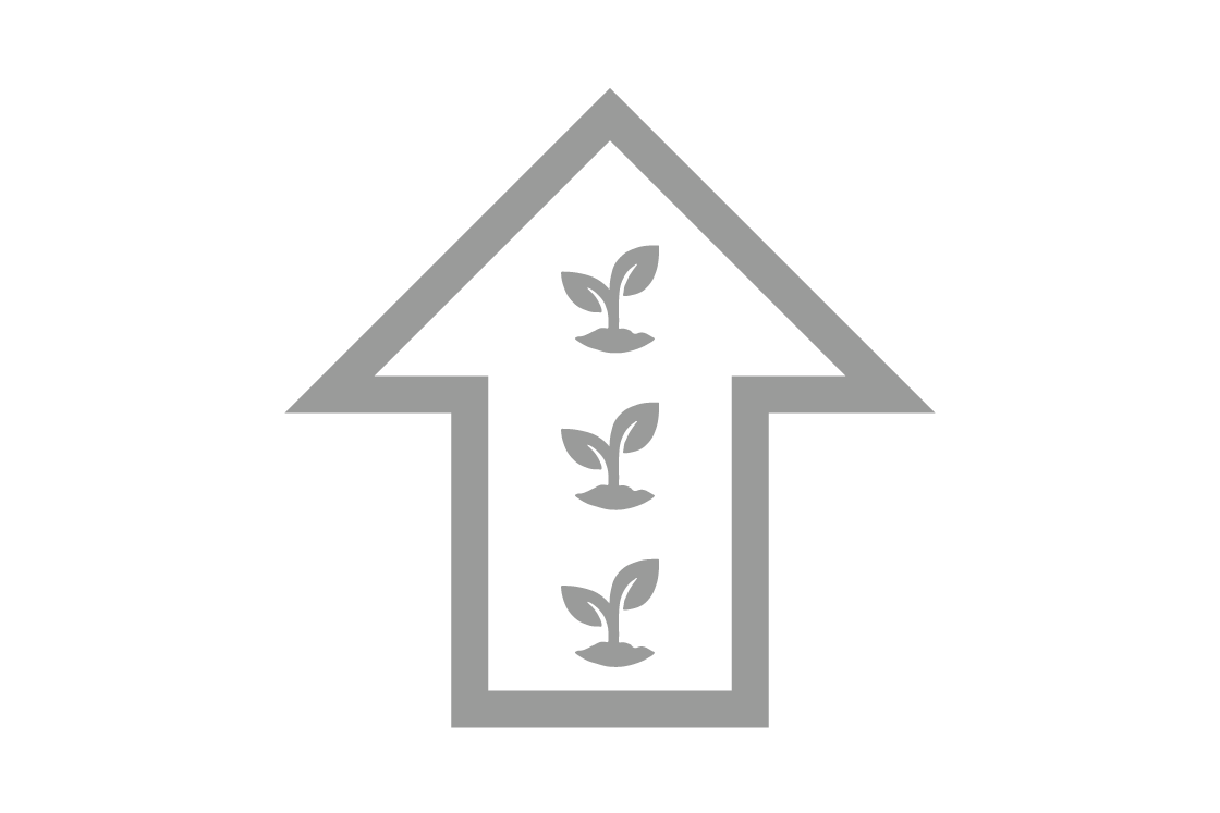 Vertical farms produce more per m2