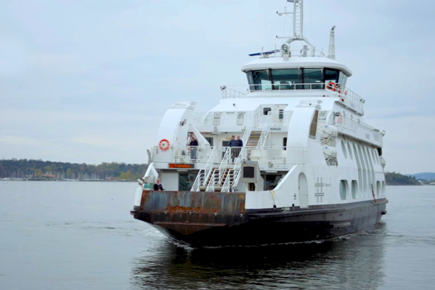 On of the ferries from behind