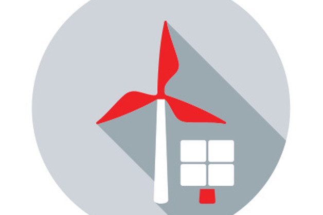 Icon of a windmill and solar panel