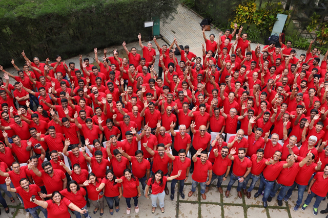 Colleagues in office cafe