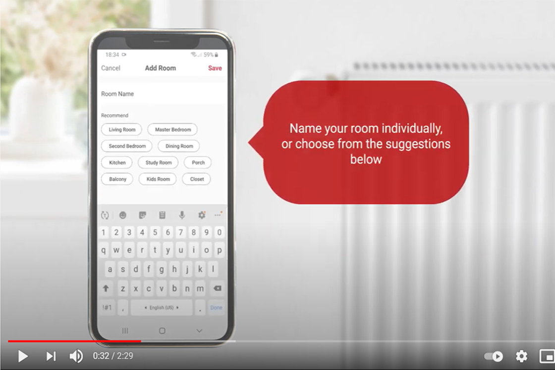 Danfoss Ally™ App Tutorial - Håndterer af rum og enheder