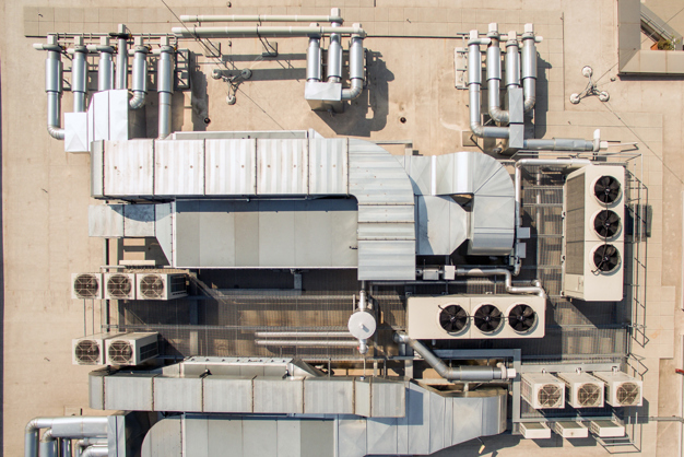 HVAC system on a roof