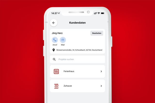 Danfoss-App für Installateure Meine Projekte