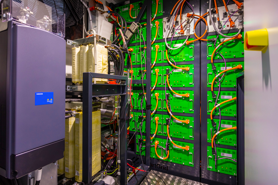 Inside one of the containers. 