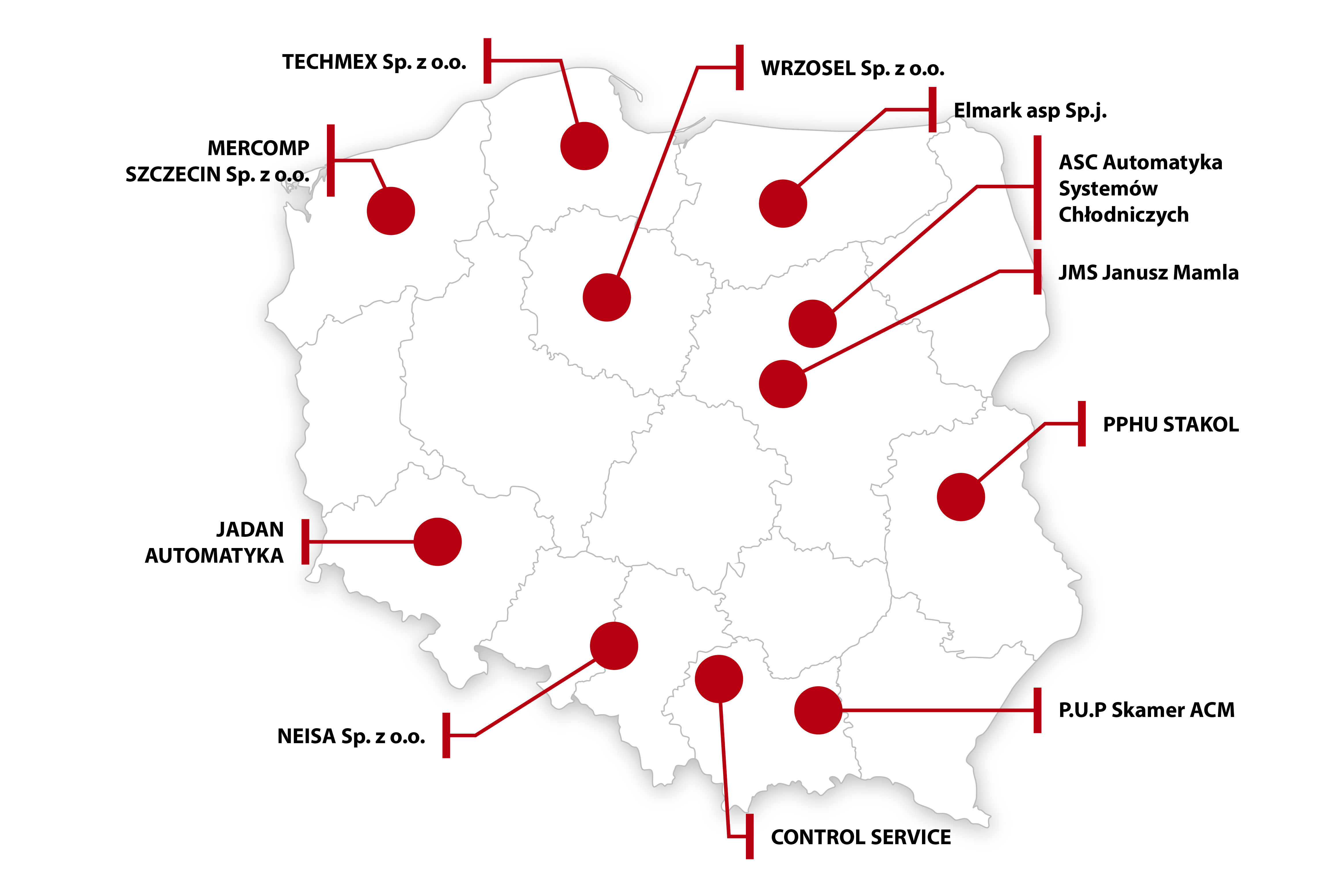 Mapa partnerów Danfoss Drives