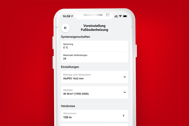 Danfoss-App für Voreinstellung Fußbodenheizung