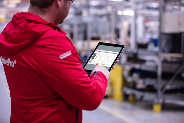 DrivePro partner using a DrivePro app on a tablet