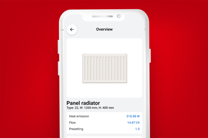 Installer App Radiator and floor heating presetting 