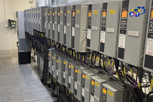Row of VLT AutomationDrive FC 302 AC drives at Rothes CoRDe plant